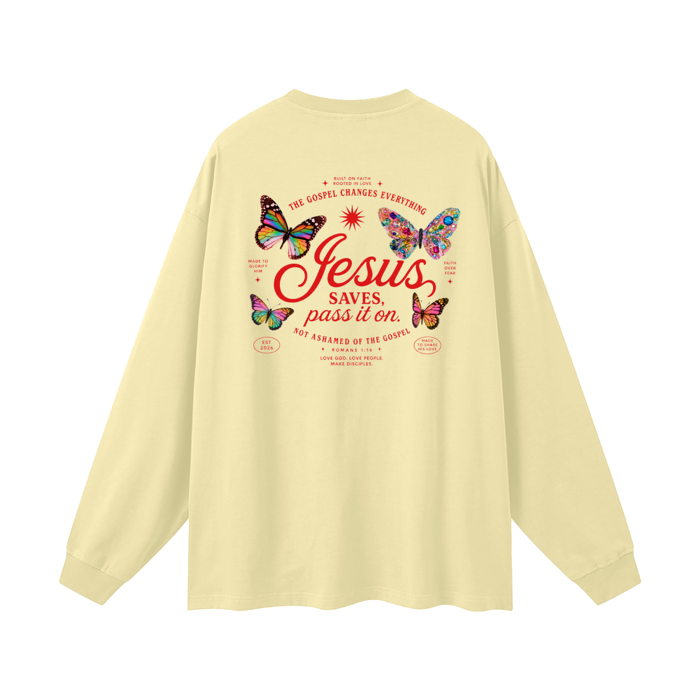 Butter Yellow "Jesus Saves"
