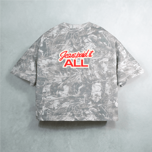 "Jesus Paid it all" Camo Tee