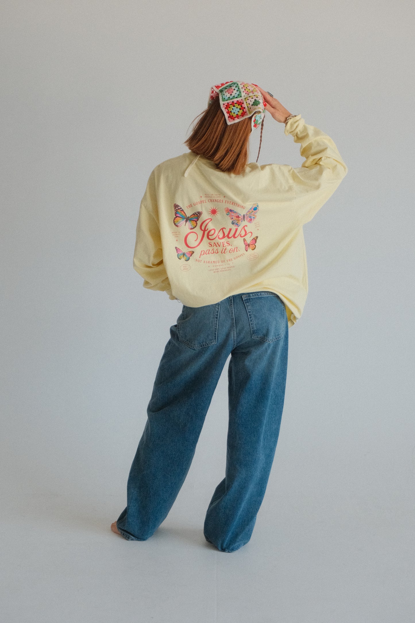 Butter Yellow "Jesus Saves"